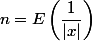 n=E\left ( \dfrac{1}{\left |x\right |} \right )